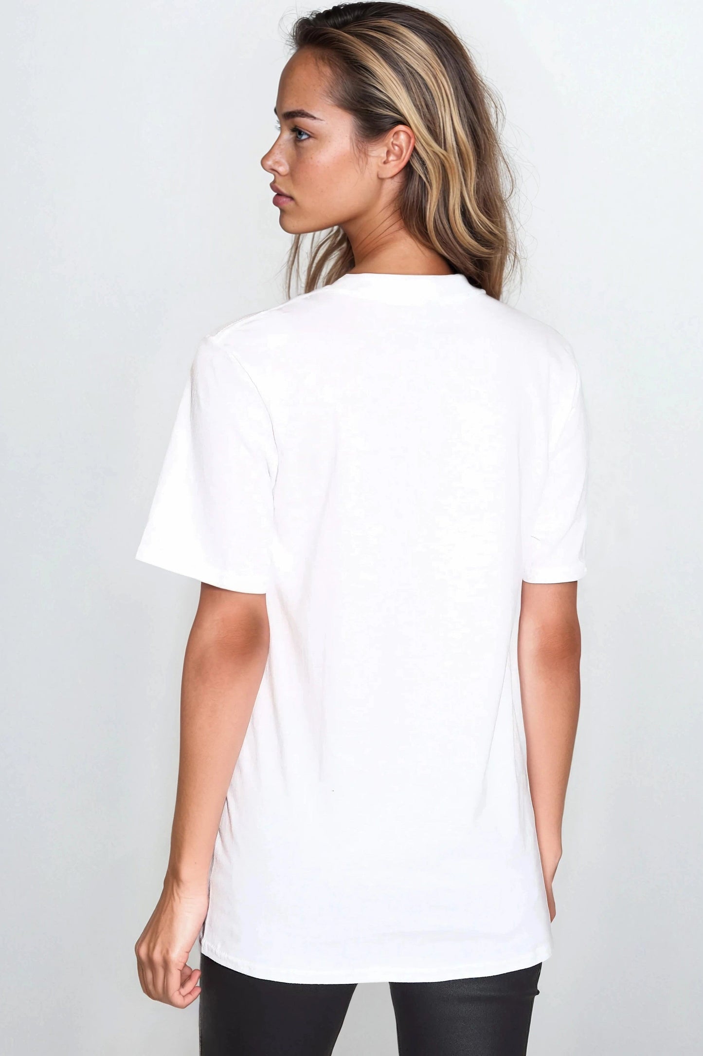 White Hearts Printed T Shirt