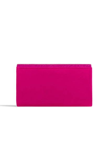 Fuchsia Glitter Envelope Clutch Bag