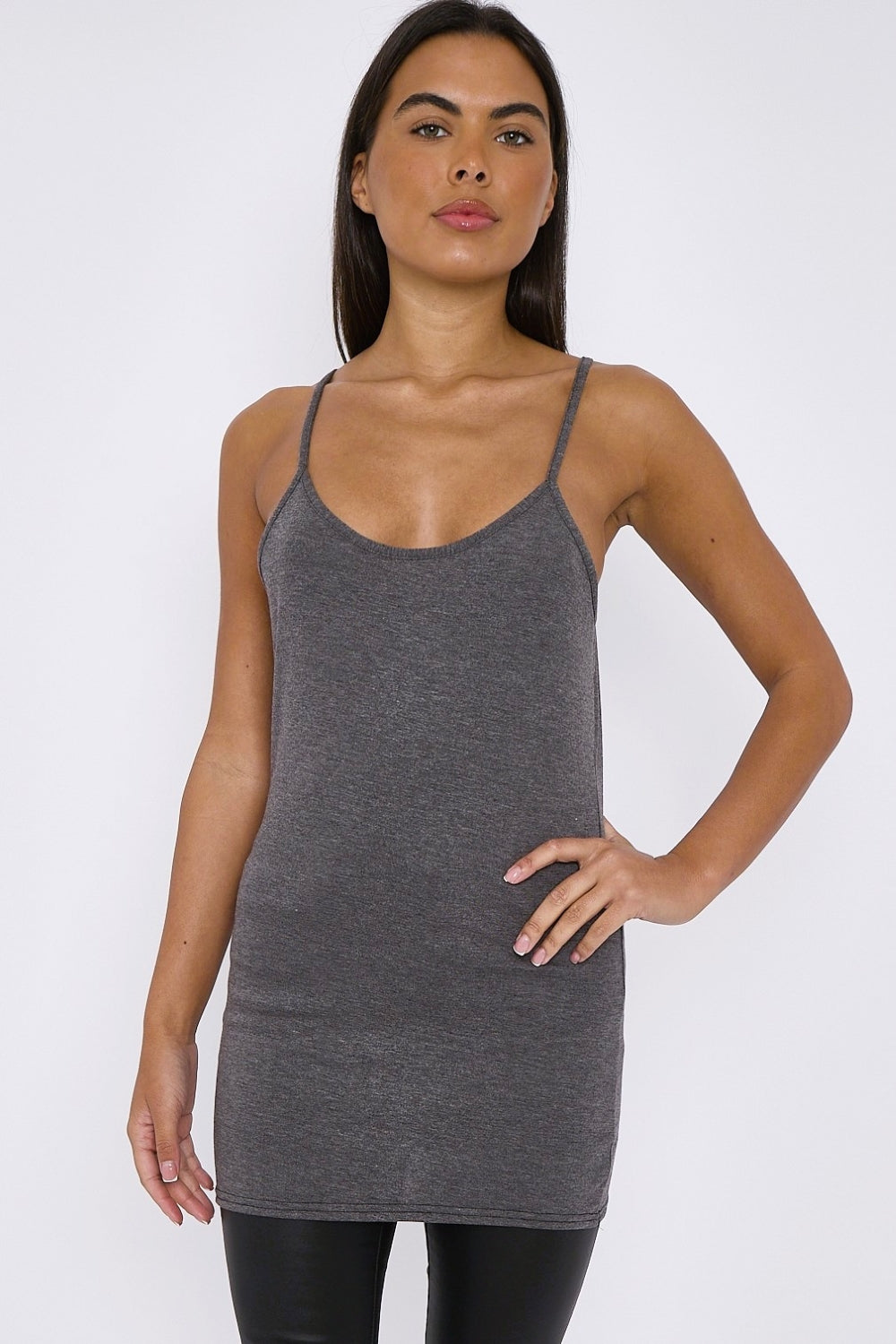 Charcoal Strappy Top