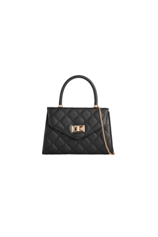 Black Small Top Handle Chain Bag