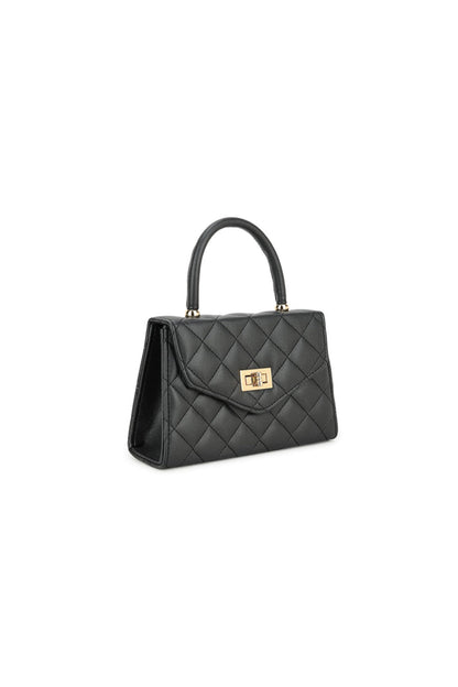 Black Small Top Handle Chain Bag
